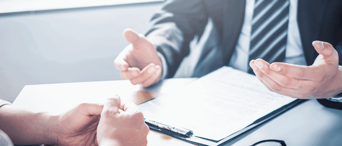 Meeting with a lawyer, going over compensation