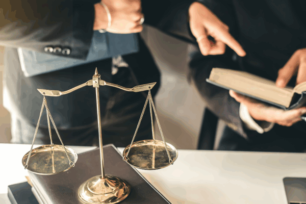 Attorney looking in a book