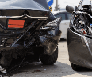 2 cars after an accident 