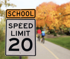 School zone speed limit sign