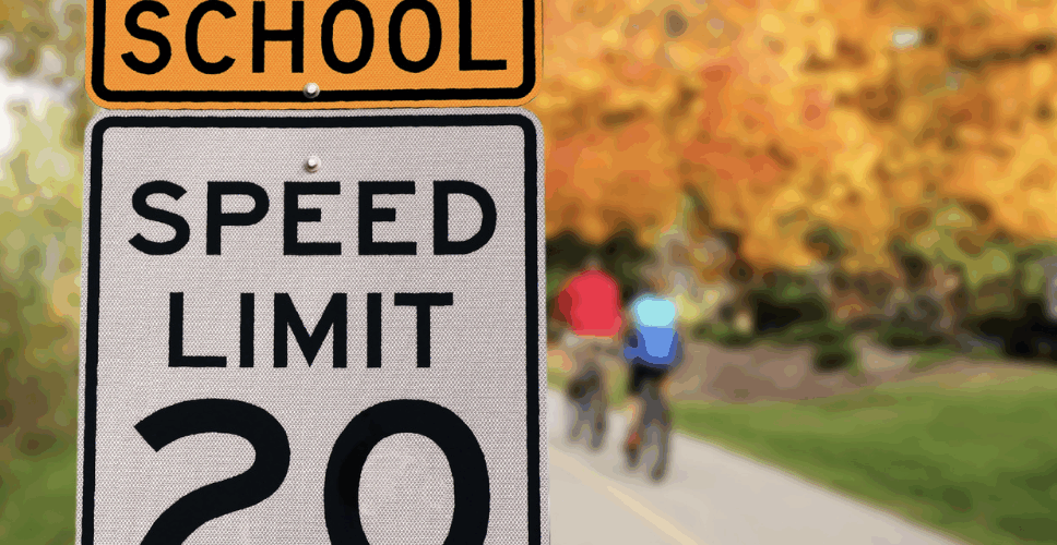 School zone speed limit sign