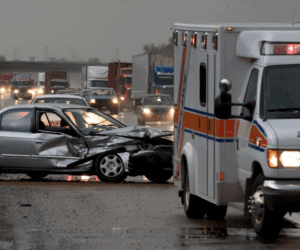 Car accident and ambulence