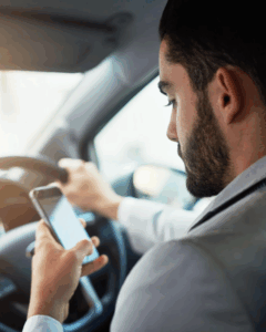 Distracted Driver looking at phone